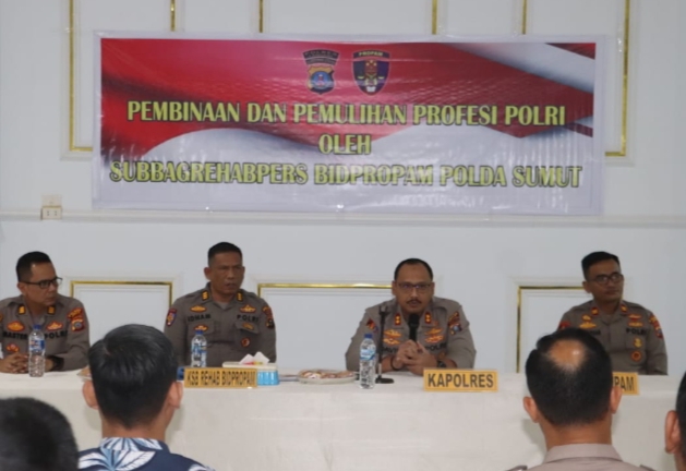 Polres Langkat Lakukan Pembinaan Pemulihan Profesi Polri